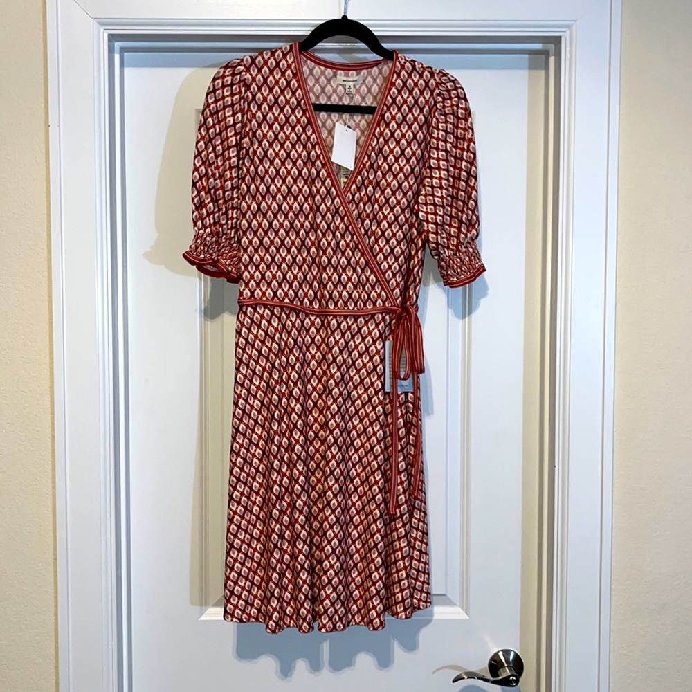 Orange Floral Woman’s Wrap Dress